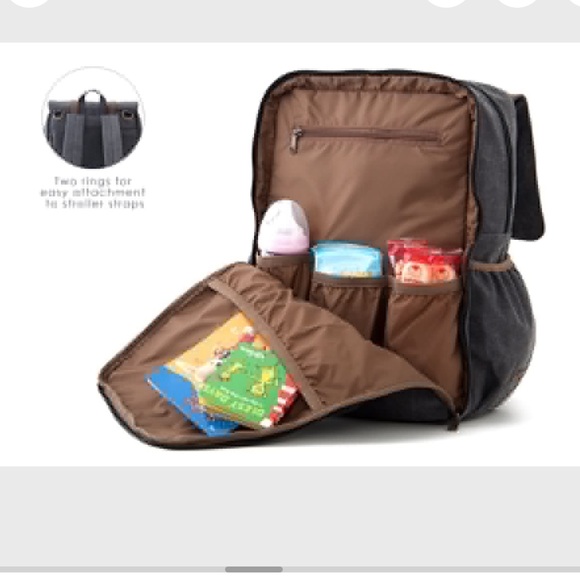 Oliday unisex grey canvas diaper bag - Picture 5 of 10